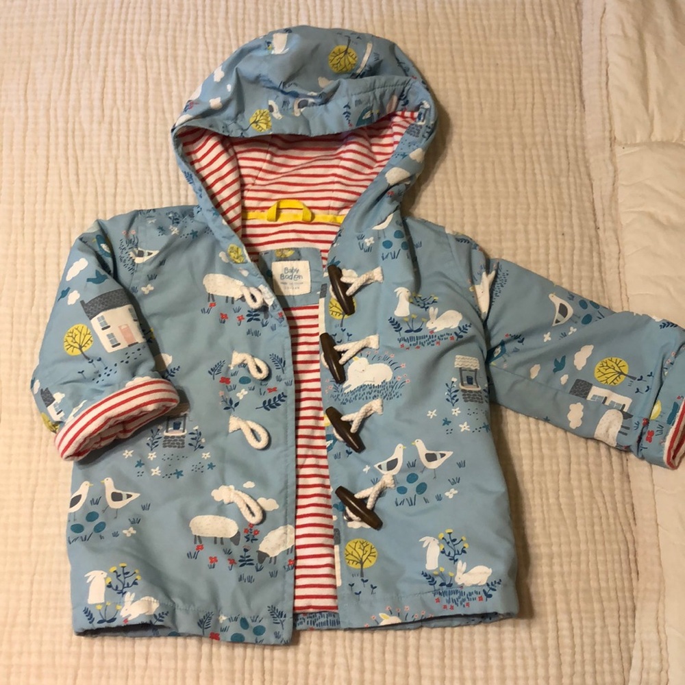 Baby Boden Toggle Jacket with farm animals